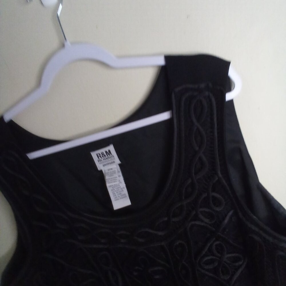 R & M Richards Blouse Women 22W 22 Sleeveless Lace Lined Feminine Goth Black - Picture 9 of 15